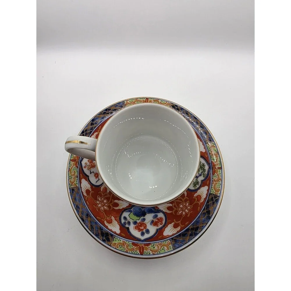 Takashimaya Made in Japan Porcelain Floral Painted Cup & Saucer Set 8 oz